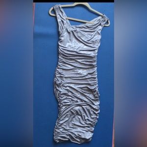 Guess shimmery/metallic  XS silver dress
